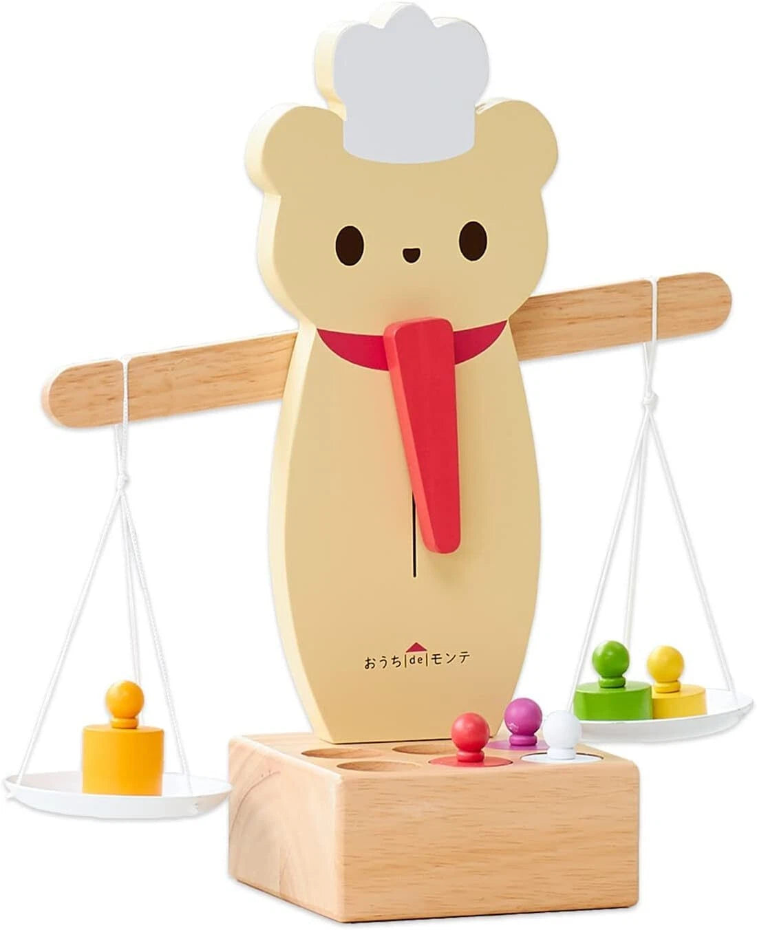 Wooden Balance Scale Toy - Educational Bear Chef