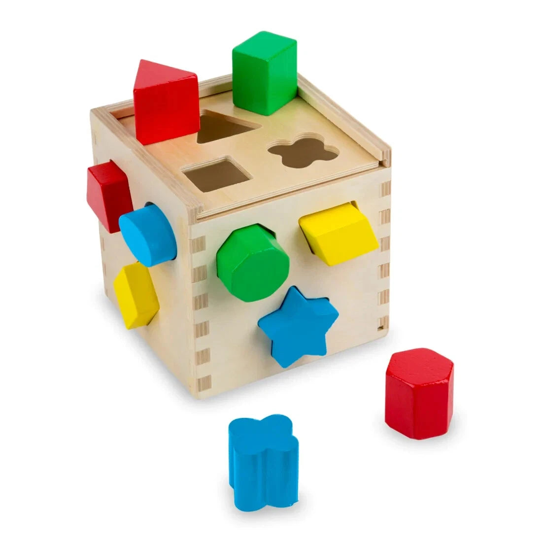 Wooden Shape Sorter Cube - Colorful Learning Toy
